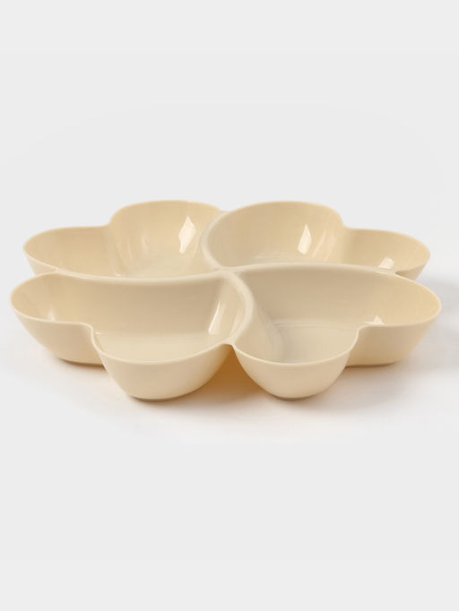 Менажница 4 секции «Сердце», 22.5×3 см, розовая/бежевая