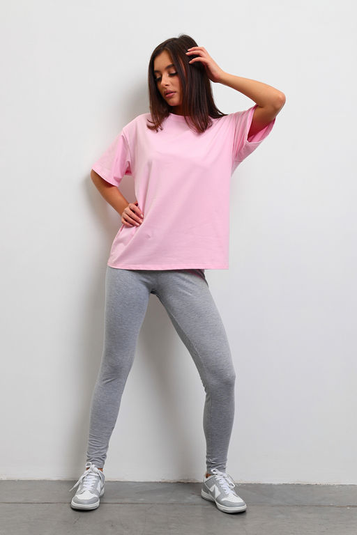 Легинсы женские из кулирки с лайкрой серый меланж макси