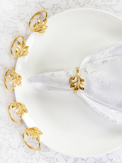 Кольца для салфеток 6 штук Веточка Золото / JG05 /уп 200/ - Галеонтрейд фото 6