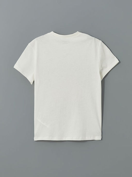 Bisiklet Yaka Bask?l? Penye Erkek ?ocuk Ti??rt