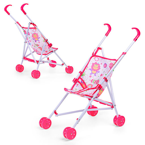 Коляска для кукол трость, прогулочная, цвет розовый
