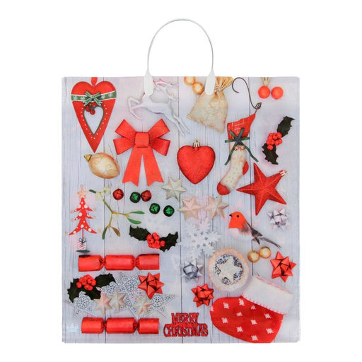 Цена за 10 шт. Пакет новогодний «Коллаж сталь», полиэтиленовый с пластиковой ручкой, 44×40 см