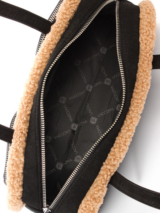 LACCOMA сумка P5659-2-черный эко кожа, искуственный мех полиэстер  фото 5