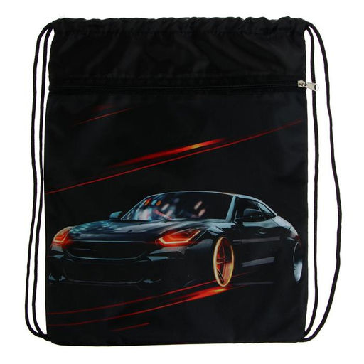 Мешок для обуви с карманом 420 х 340 мм, Calligrata МСО-7С, (мягкий полиэстер, плотность 210D), Тачки  фото 2