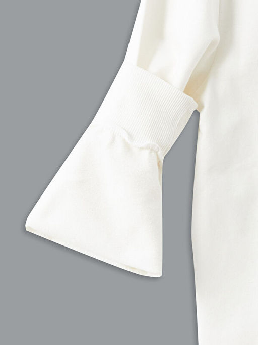 Bisiklet Yaka Bask?l? K?z ?ocuk Sweatshirt