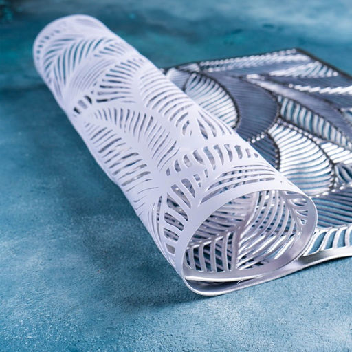 Цена за 6 шт. Салфетка сервировочная на стол Доляна Листопад, 4530 см, цвет серебряный  фото 6