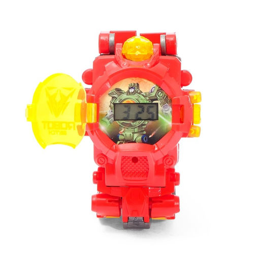 Робот «Часы», трансформируется в часы, работает от батареек, цвет красный