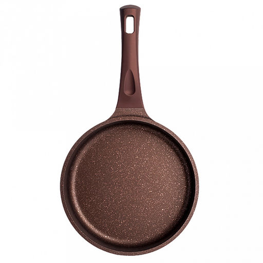 Сковорода с тефлоновым покрытием д22см "Stella", h5,2см, s0,32см, дно д20см, s0,4см, ручка из термостойкого пластика, мокко (mokko) (Россия)