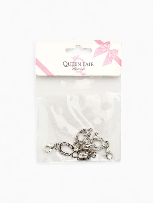 Цена за 5 шт. Шарм для браслета «Оберег» подкова на удачу, цвет серебряный