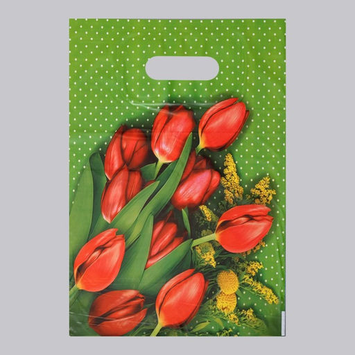 Цена за 50 шт. Пакет «Мимоза» полиэтиленовый с вырубной ручкой, 35 мкм, 30×40 см