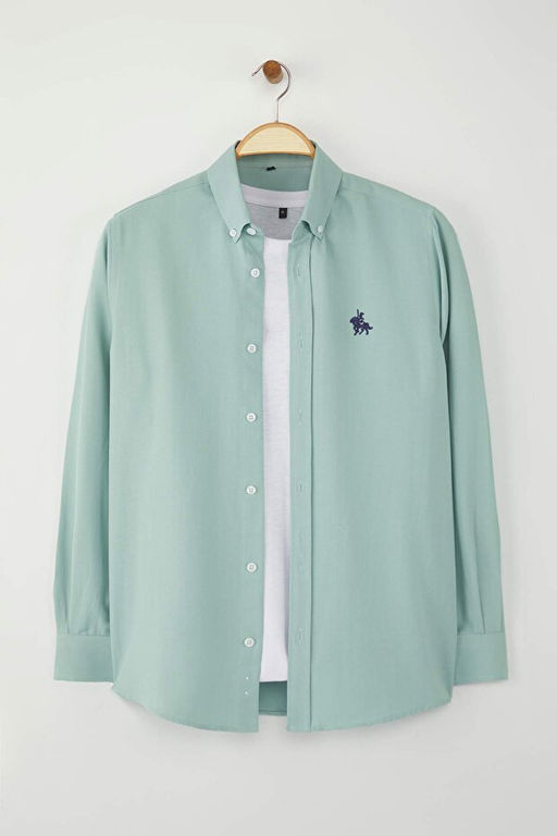 Mint Regular Fit Nak__ Detayl_ Oxford Kolay _t_lenebilir Smart G_mlek TMNAW25GO00036 - Trendyolmilla фото 2