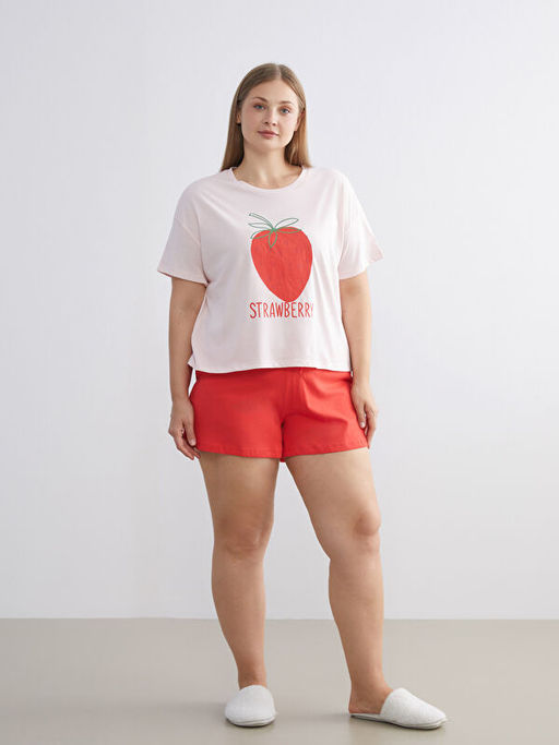 ?ilek Bask?l? Kad?n ?ortlu Pijama Tak?m?