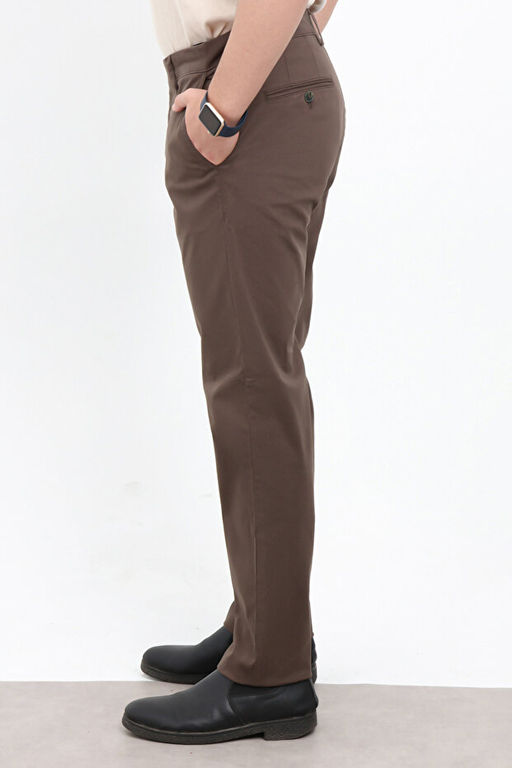 Kahverengi Erkek Dokulu Regular Chino Pantolon TMNAW26PL00029