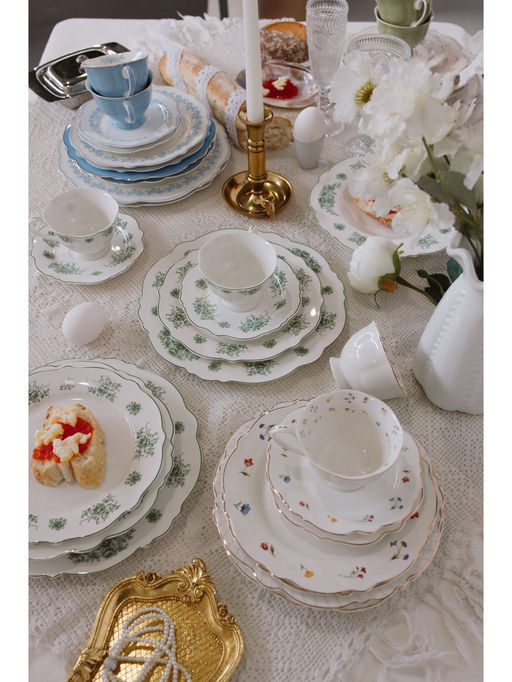 Чайная пара WY Emerald Essence, фарфор, 220 мл, белая