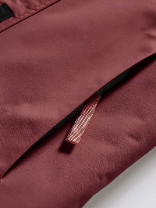 Парка зимняя подростковая для девочки с капюшоном и мехом бордового цвета 9534Bo