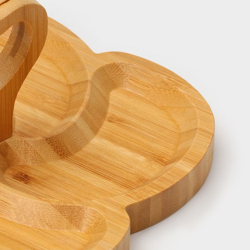 Менажница Доляна Вертиго, 19.5?19.5 см, 4 секции, бамбук