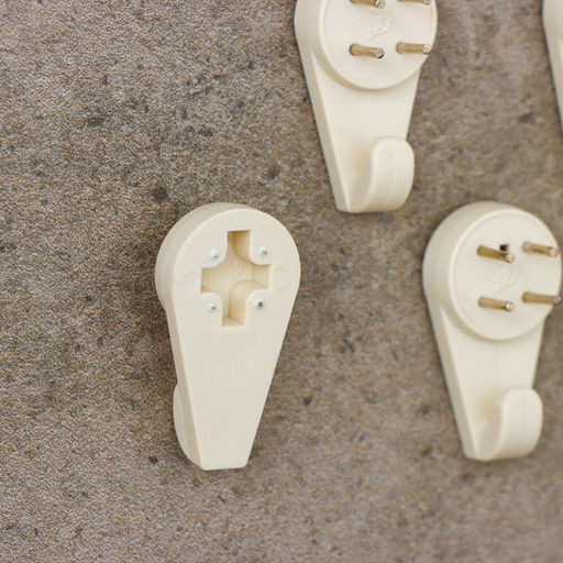 Крючок для картин средний, 5 шт., белый