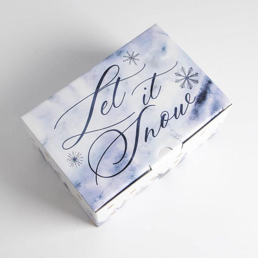 Коробка подарочная новогодняя складная Let it snow, 22×15×10 см, Новый год