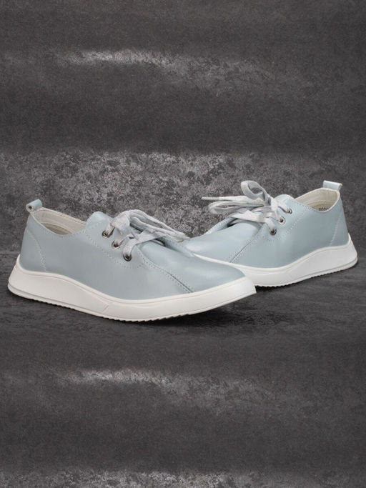 03-PDD90-4 GRAY/BLUE Полуботинки женские (натуральная кожа) - No name фото 12