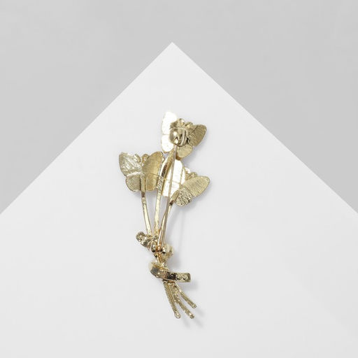 Брошь Бабочки малахитовые, цвет бело-зелёный в золоте - Queen fair фото 2