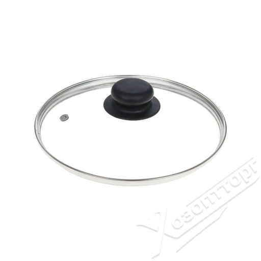 4732 Крышка с ручкой стеклянная с мет.обод. 32см