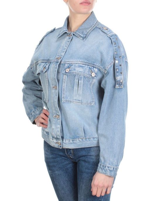 J7735 BLUE Куртка джинсовая женская YI SUO (98% хлопок 2% эластан) - Фабричный китай фото 3