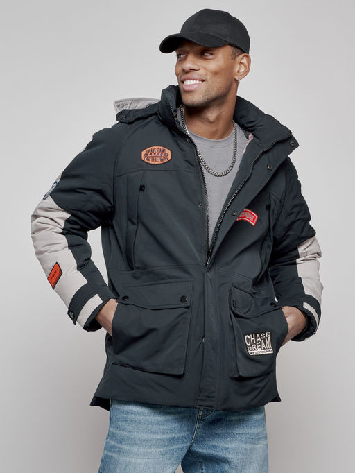 Куртка мужская зимняя с капюшоном молодежная темно-синего цвета 88906TS - Mtforce фото 9