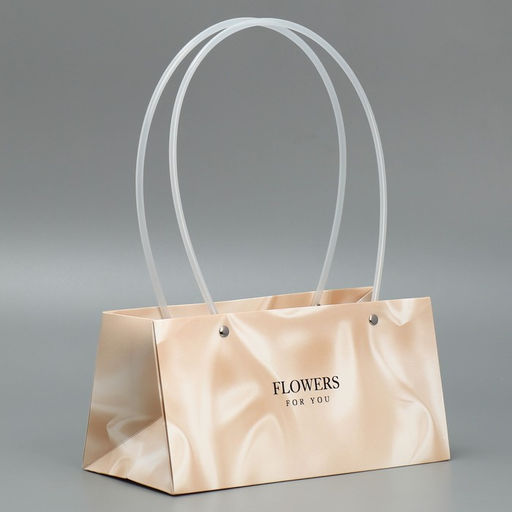 Пакет для цветов Gold Flower , 24 х 12 х 12 см - Дарите счастье фото 2