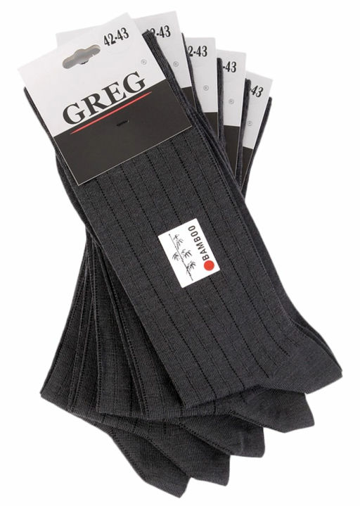 Носки мужские (в упаковке 5 пар) GREG G-12/22 т.серый