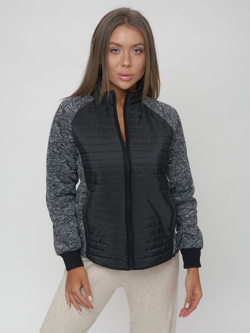 Толстовка женская на молнии черного цвета 2160Ch - Mtforce фото 10