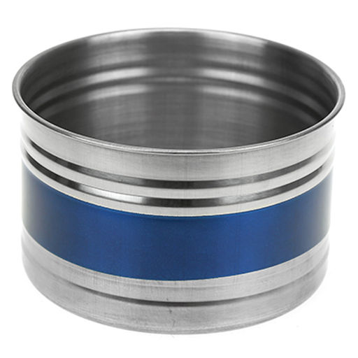 Банка для сыпучих продуктов из нержавеющей стали 0,8л, д12,5см, h7,5см, крышка пластмассовая с пароотводом, цветной корпус, синий, в коробке (Китай) - Домашняя мода фото 2