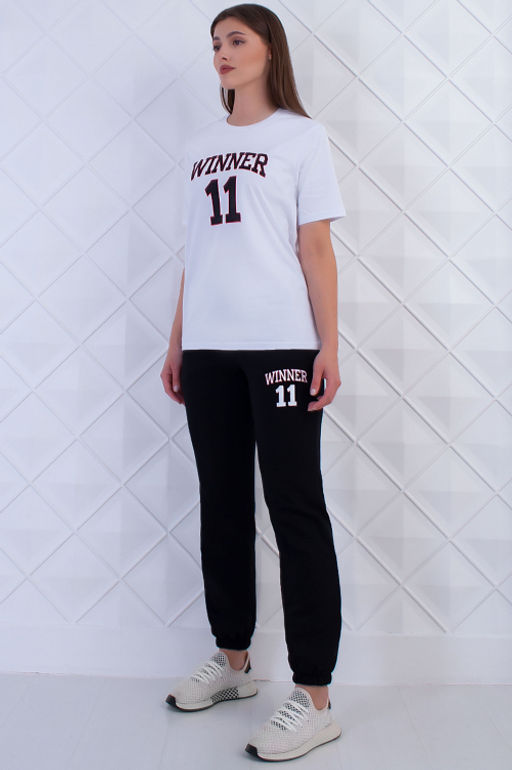 Арт. 21364 Костюм с брюками женский 42-50 (5 шт) Цвет:верх- белый, низ- черный - Калинка фото 18