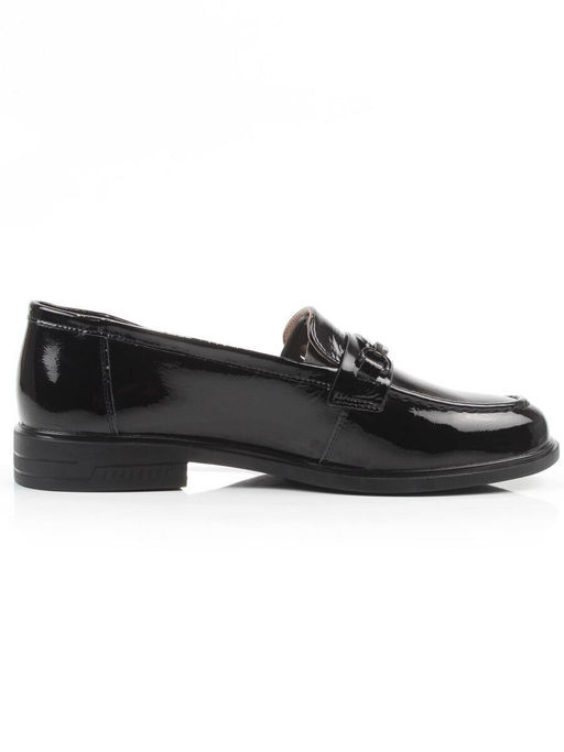 03-DEB33-2 BLACK Лоферы женские (натуральная кожа)