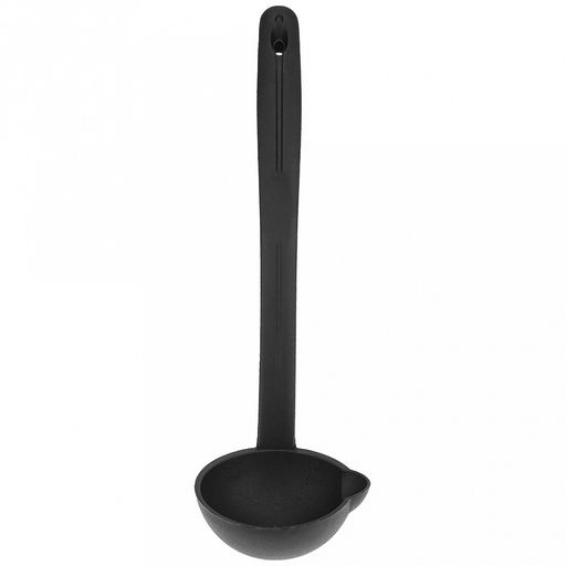 "Марка" Половник пластмассовый для тефлоновой посуды 120мл, 31х9см, с мерной шкалой, цвет - черный (Китай)