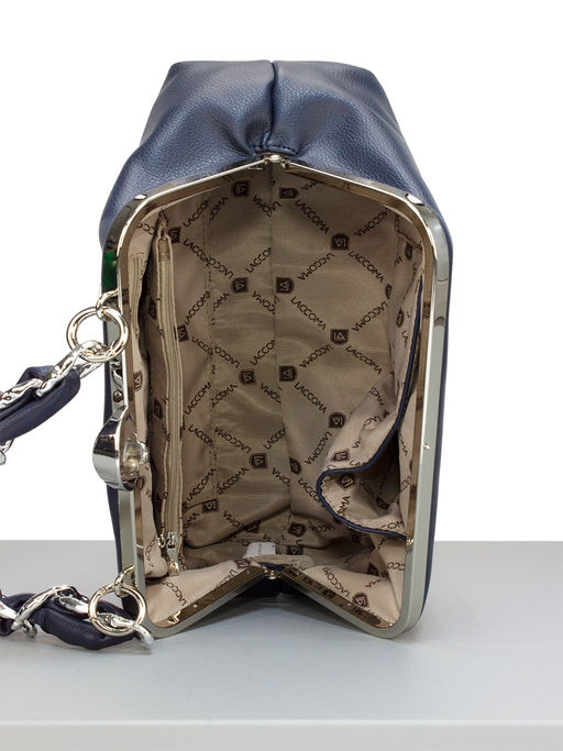 LACCOMA сумка Паола-22-Л815-серо-синий эко кожа хлопок  фото 4