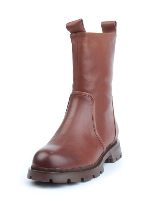 04-M2-245 BROWN Ботинки зимние женские (натуральная кожа, натуральный мех)