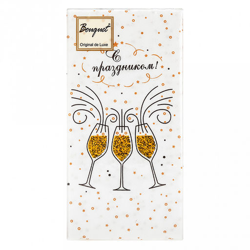 Салфетки бумажные Bouquet Original de Luxe 33х33см, 2-х слойные, 20 штук в упаковке, 100% целлюлоза, Шампанское (Россия)  фото 2