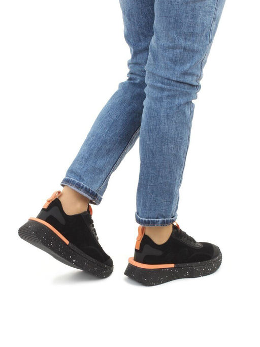 04-S77-41 BLACK Кроссовки женские (натуральная кожа, натуральная замша)