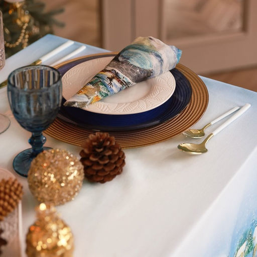 Скатерть Этель Рождественский вечер, 110х150 см, с ВГМО, 100% хл, саржа 190 г/м2  фото 3