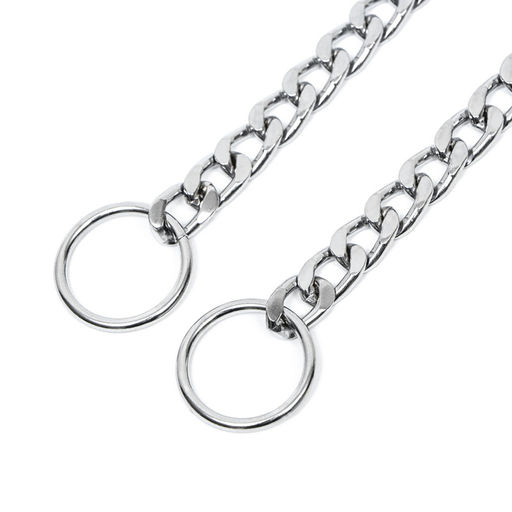 Ошейник - удавка металлический однорядный, 65 см, толщина проволоки 3,5 мм, плоское звено - Пижон фото 3