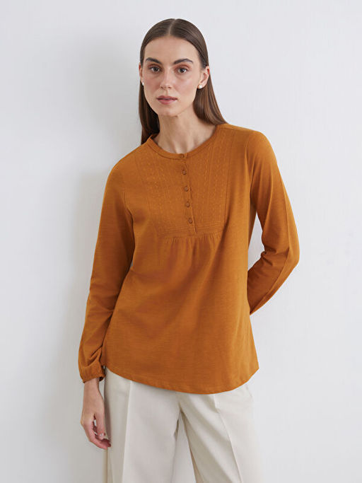 Bisiklet Yaka Nak??l? Bluz