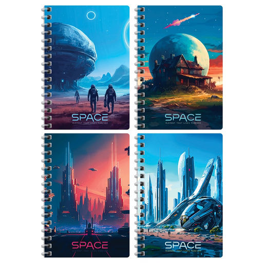 Цена за 2 шт. Книжка записная А6 80л. на гребне "Future style" ("BG", ЗК6гр80 12796)