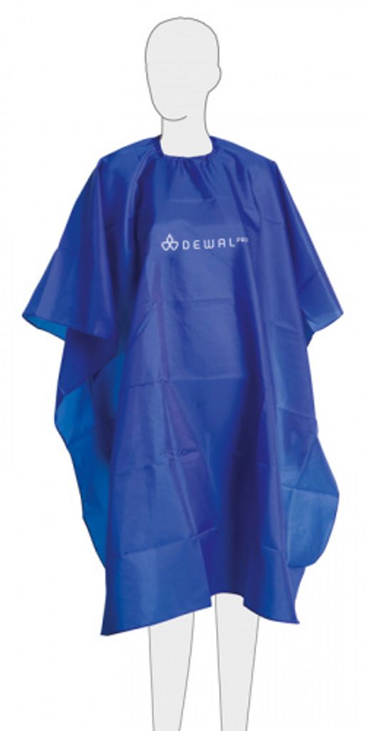 Пеньюар для стрижки DEWAL, нейлон, голубой 128х140см , на крючках