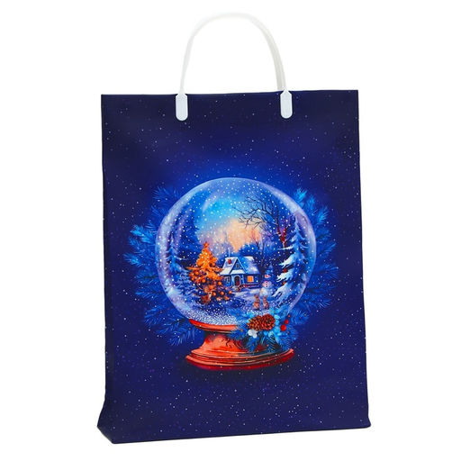 Цена за 5 шт. Пакет подарочный мягкий пластик «Новогодний переполох» 140 мкм Сумка 40×30×9 см