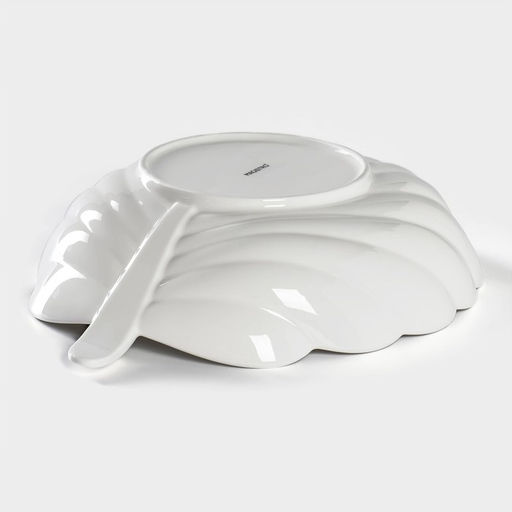 Салатник Magistro «Лист Бланш», 1.5 л, d=30 см, фарфор, белый