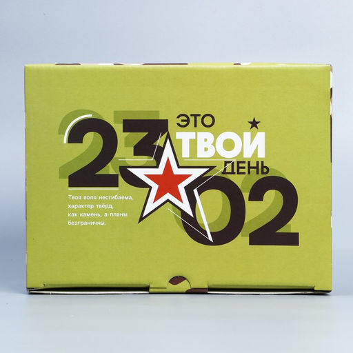 Коробка подарочная сборная, упаковка, «23.02», 26 х 19 х 10 см