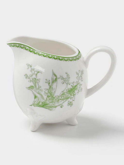 Молочник WY Bloomware, 250 мл, фарфор, белый, зелёный