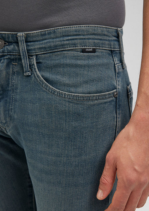 James KRMZBYZ Mavi Premium Vintage Puslu Mavi Jean Pantolon  фото 5