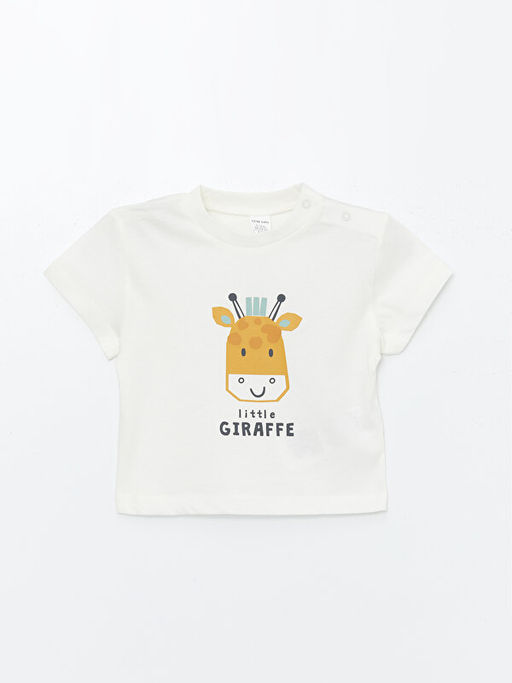 Bisiklet Yaka Bask?l? Erkek Bebek Ti??rt 2li - Waikiki фото 2