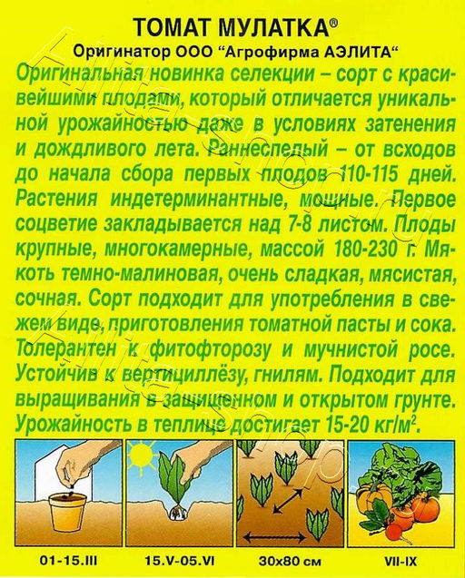 Томат Мулатка 20шт. (Аэлита)